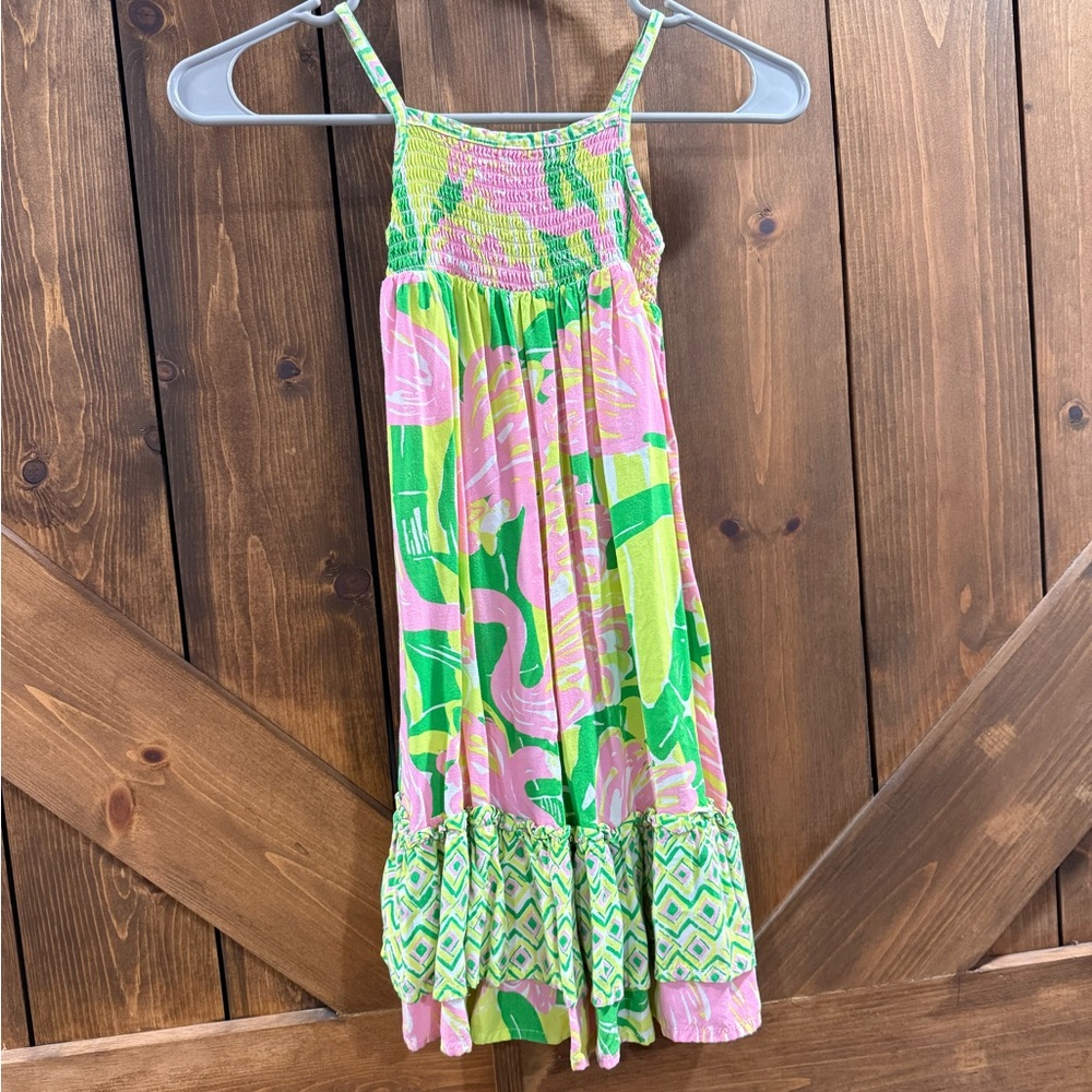 Lilly Pulitzer Pink and Green Kids Dress